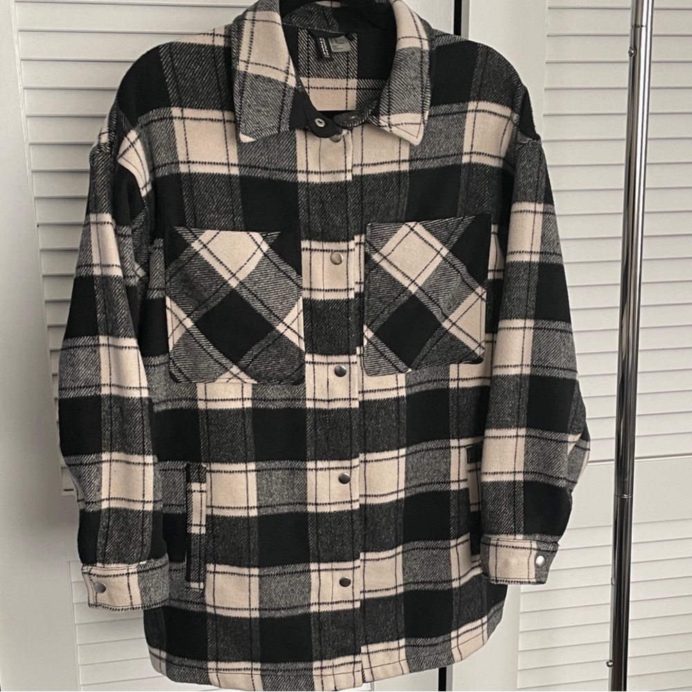H&M Black and White Checkered Jacket